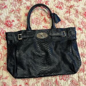 Rare Mulberry Women's Black Python Leather Large Purse.